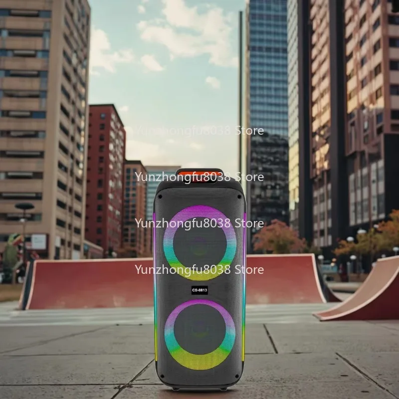 Portable Bluetooth Speaker with Color Light Emitting Diode, Mini Wireless Outdoor Speaker