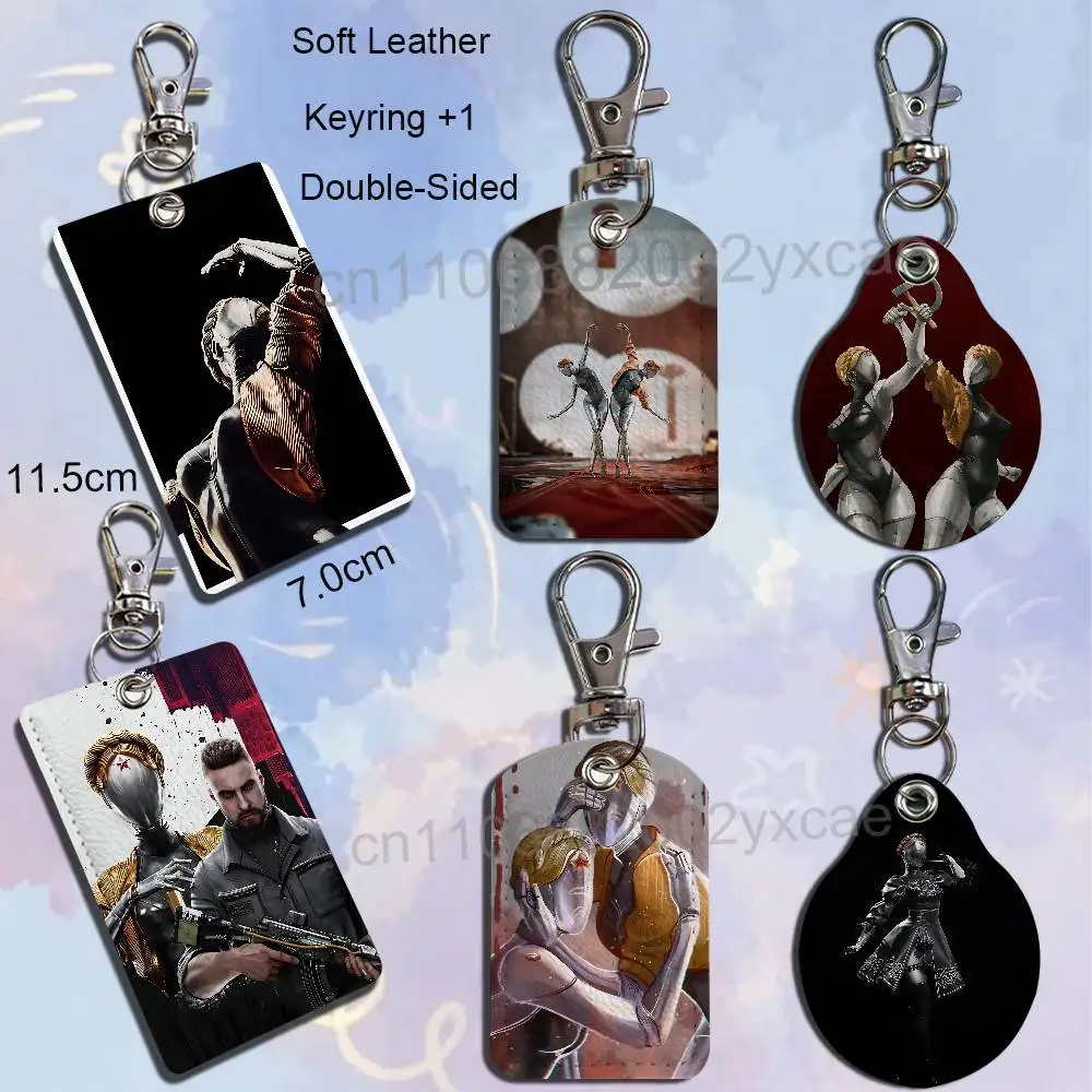 Mechanical Ballet Atomic Heart Twins  Card Holder With Keychain Executive Protection For Bank Credit Subway Bus Case