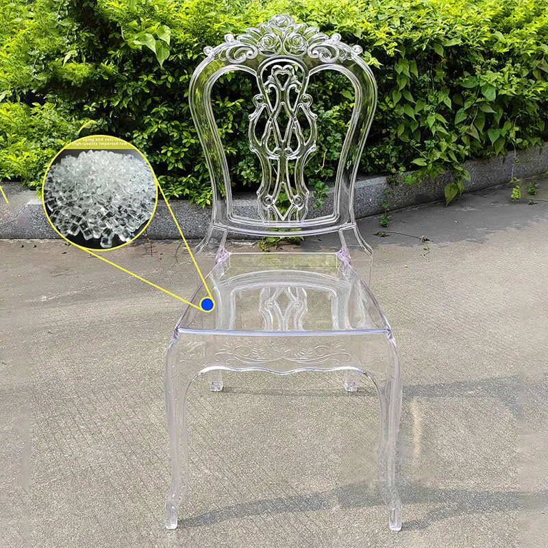 Luxury Wedding Chair Outdoor Acrylic Transparent Rose Dining Chair for Events Hotel Furniture Banquet Hall Leisure Chair