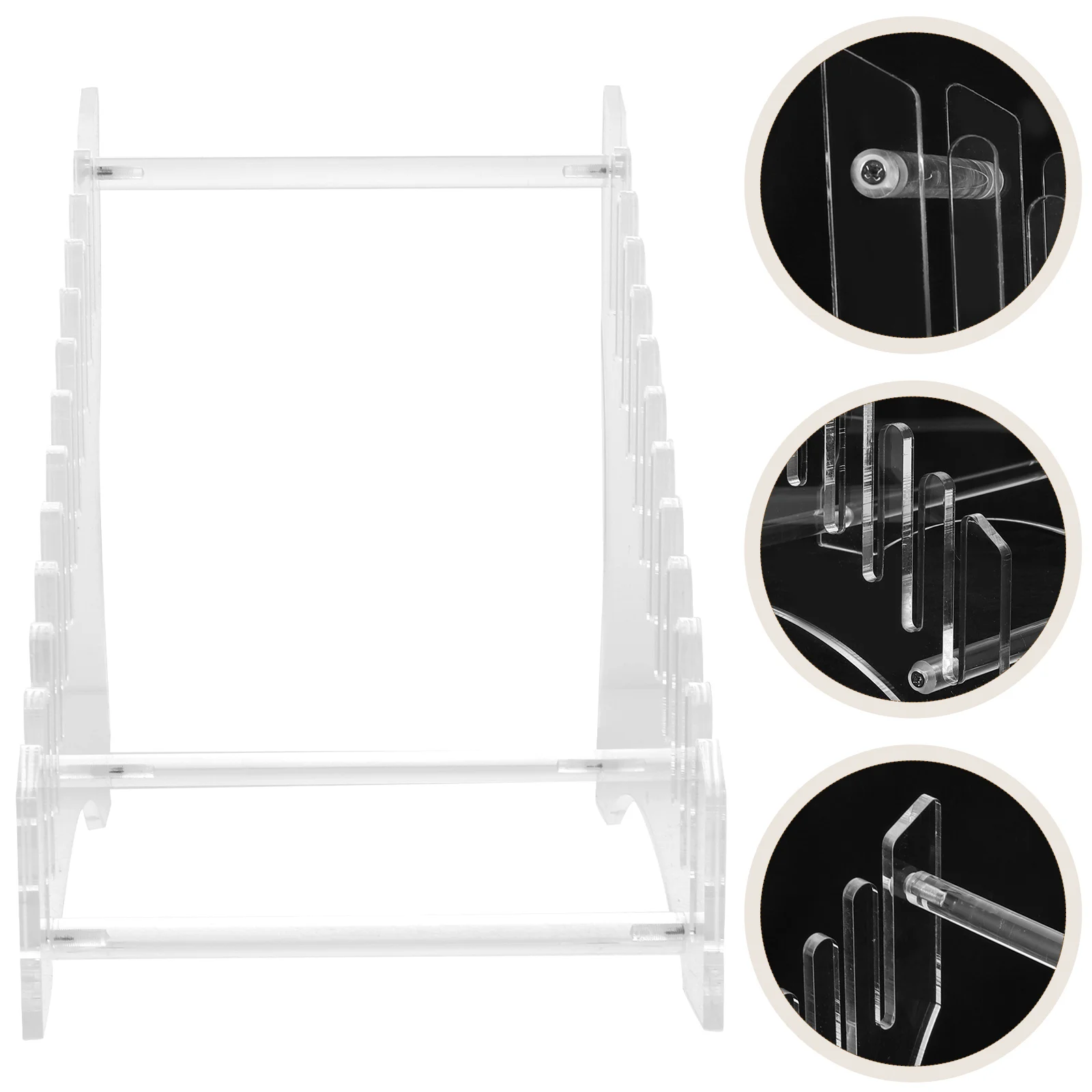 

Vinyl Record Rack Files Multi-layer Acrylic Office Organizer Book Support Magazine Display Desktop Stand Clear Shelf