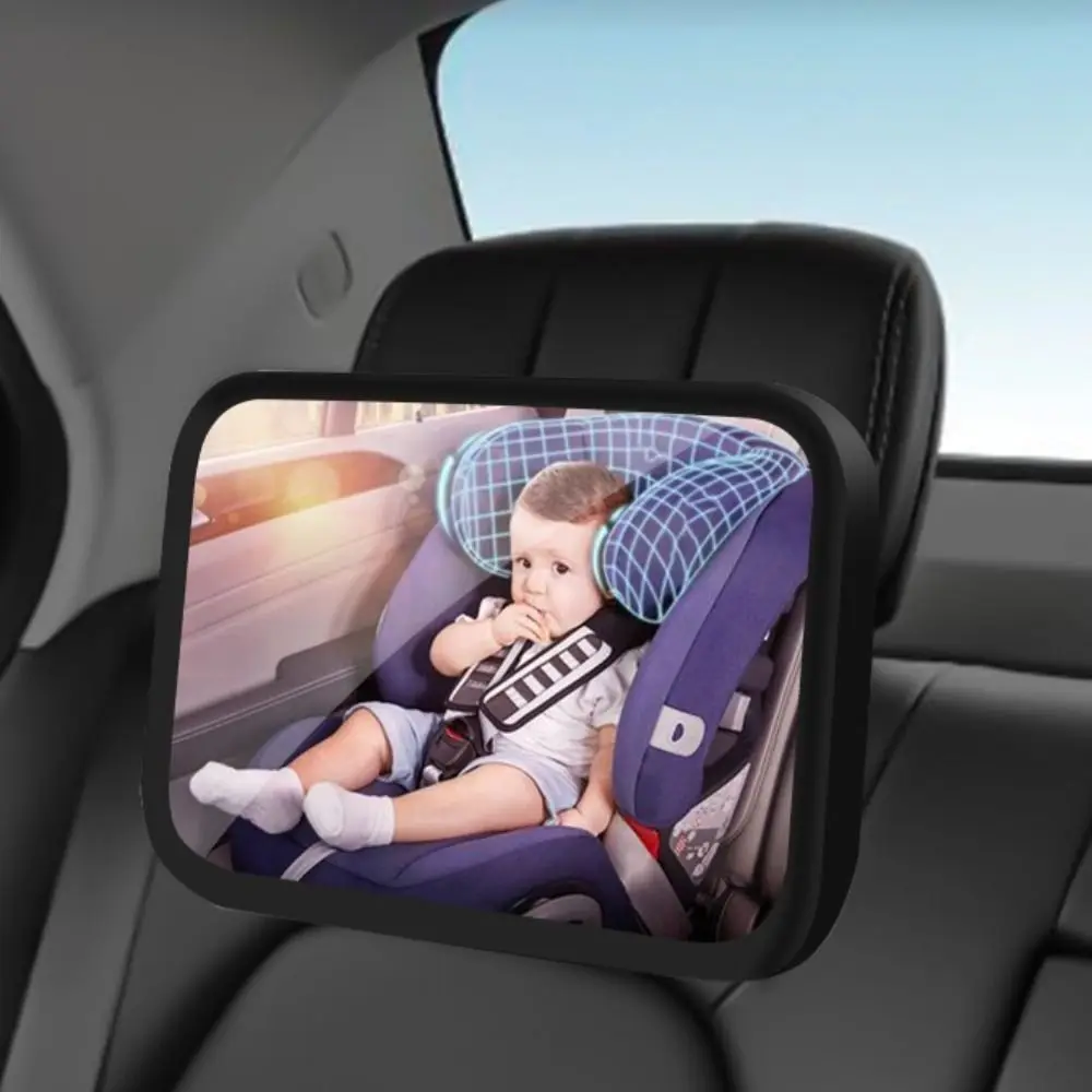 

360° Rotation Baby Car Mirror Wide Angle Adjustable Baby Mirror Rear View Square Universal Mirror for Baby in Car