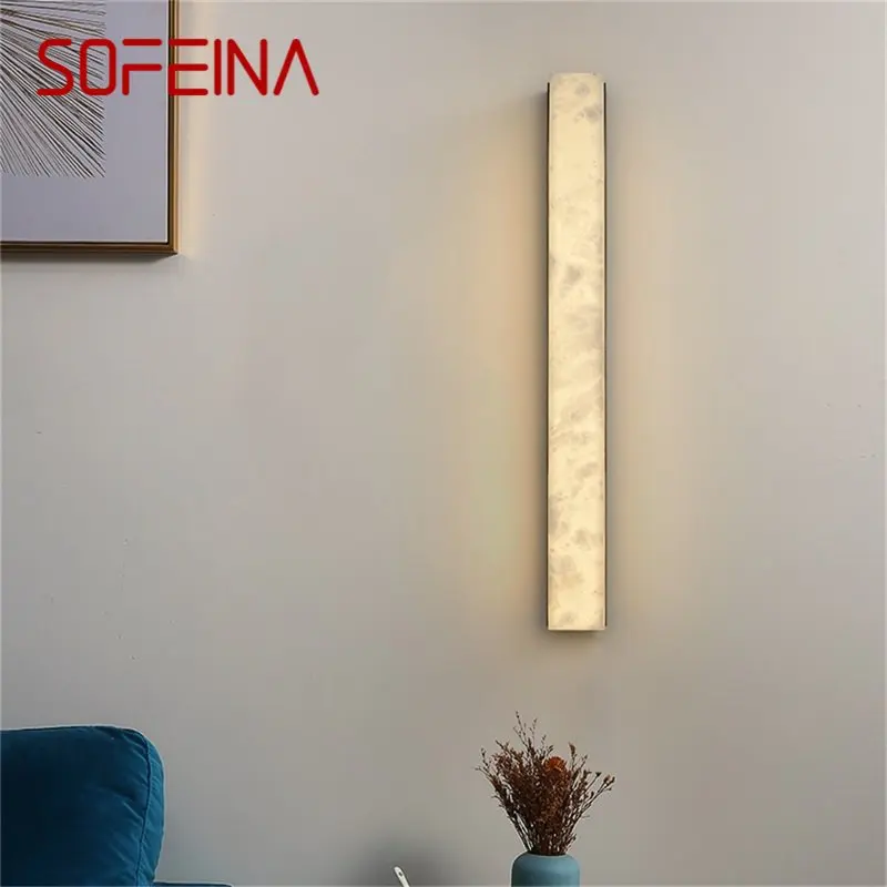 

SOFEINA Brass Modern Indoor Sconce Wall Lamp Bedroom Luxury Marble LED Light Balcony For Home Corridor