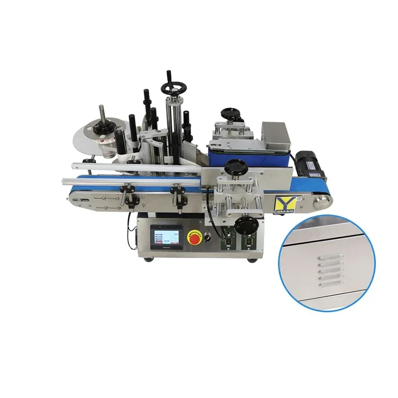 Simple Horizontal Automatic Labeler MT-100 Labeling Machine for Cosmetic Packaging Plastic Round Glass Bottle