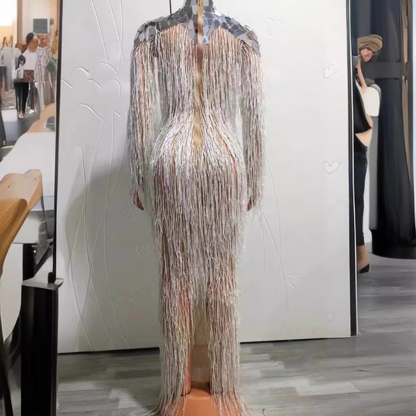 誕生日衣装ダイヤモンドドレススパンコールタッセルボール人格歌手パーティー衣装女性 Vestido フェスタ女性 Vallentain ドレス
