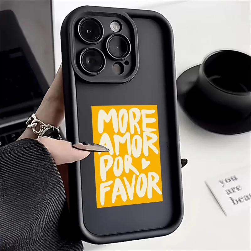 For iPhone 16 15 14 Pro Max 13 12 11 Colorful Maximalist More Amor Por Favor Phone Cover For iPhone XS Max X XR 7 8 Plus 15 Case