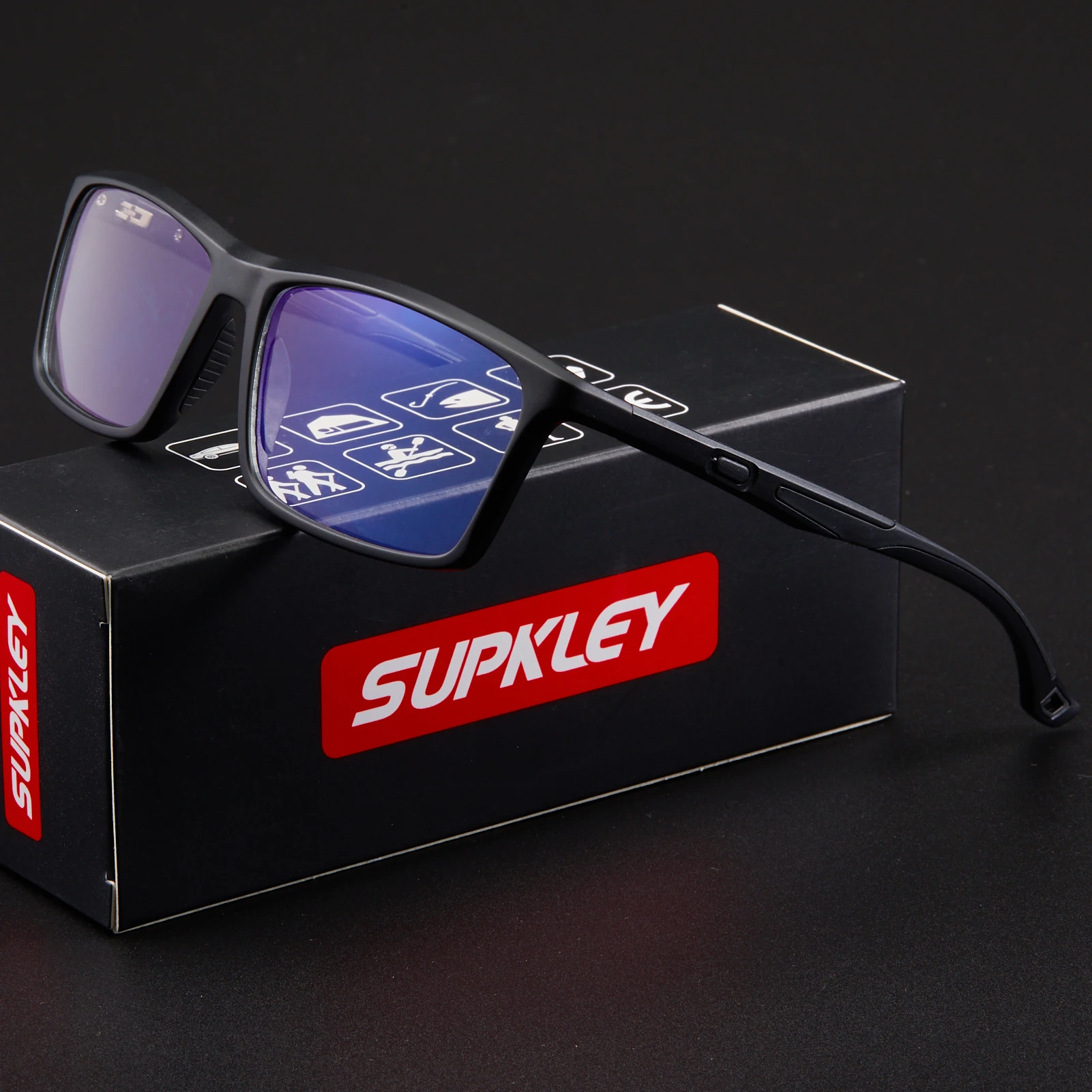 

SUPKLEY Легкие и удобные очки с защитой от синего света в квадратной оправе для офисных игр для снижения синего света