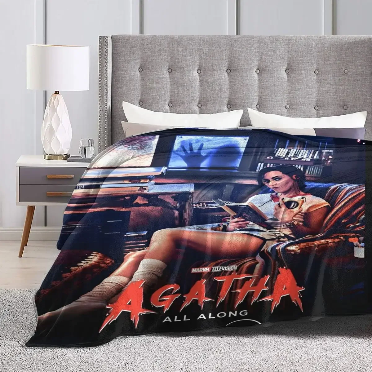 Agatha All Along Movie Film Action Soft Warm Blankets Decorative Plush Throw Blanket Aesthetic Living Room Flannel Bedspread