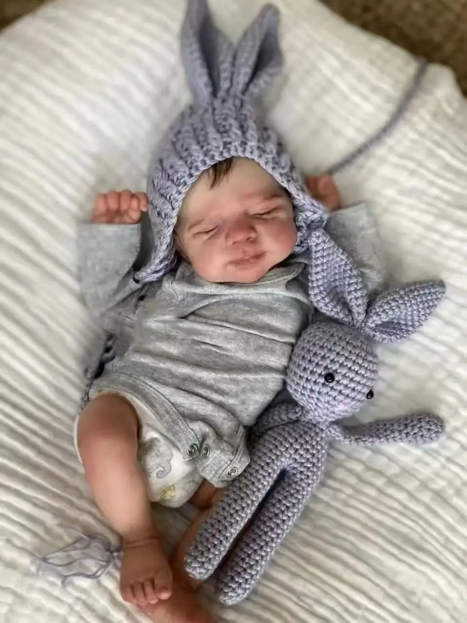 

Cokela 20inch/50cm Full Body Closed Eyes Loulou Reborn Baby Doll With Rooted Hair Lifelike Newborn Baby Boy Or Girl For Choose