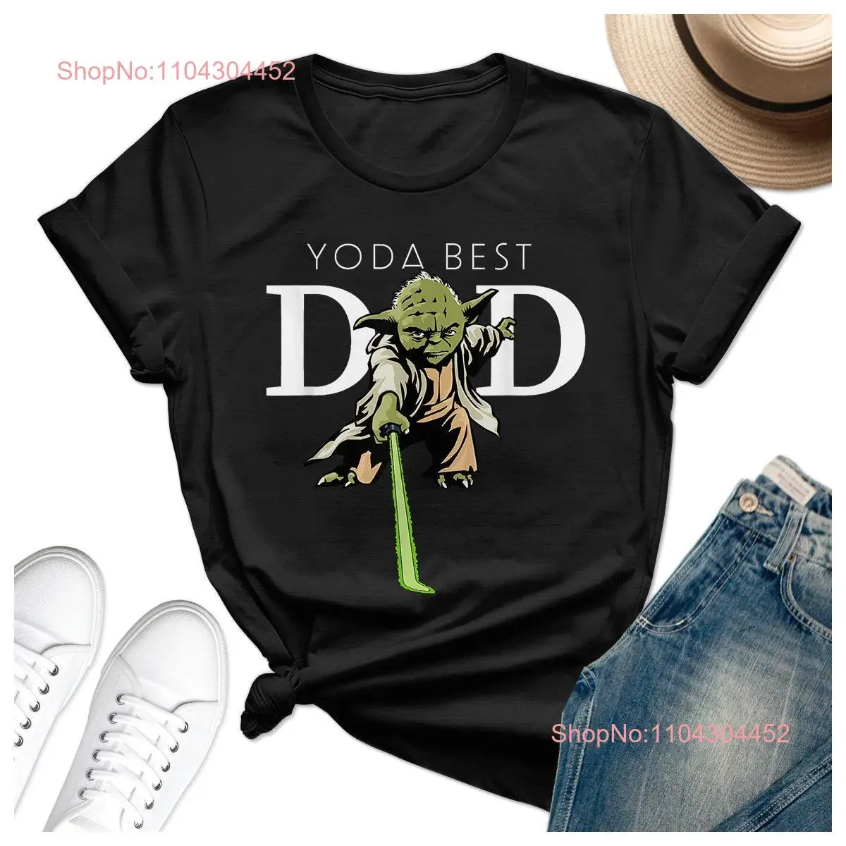 T Shirt Lightsaber Best Dad Fathers Day Boy Short for Men Family long or short sleeves