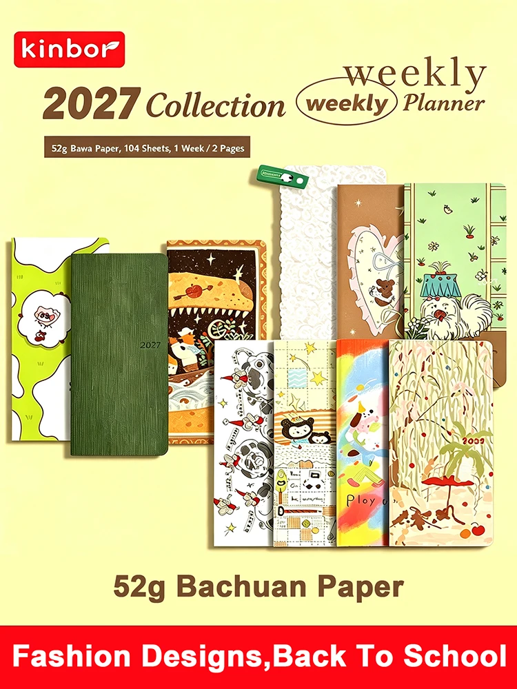 Kinbor Wochenplaner, Notizbuch, unbedingt erforderlich, Agenda, Zeitplan, täglich, monatlich, Tagebuch, Buch, tragbar, Rekord, Tagebuch, Plan, Notizblock, Schreibwaren – Detail 1