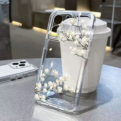 High Transparency Phone Case For Xiaomi Redmi Note 15 14 13 12 Pro Plus 5G 11 10 Redmi 12 13 13C 14C Jasmine Flowers Clear Cover