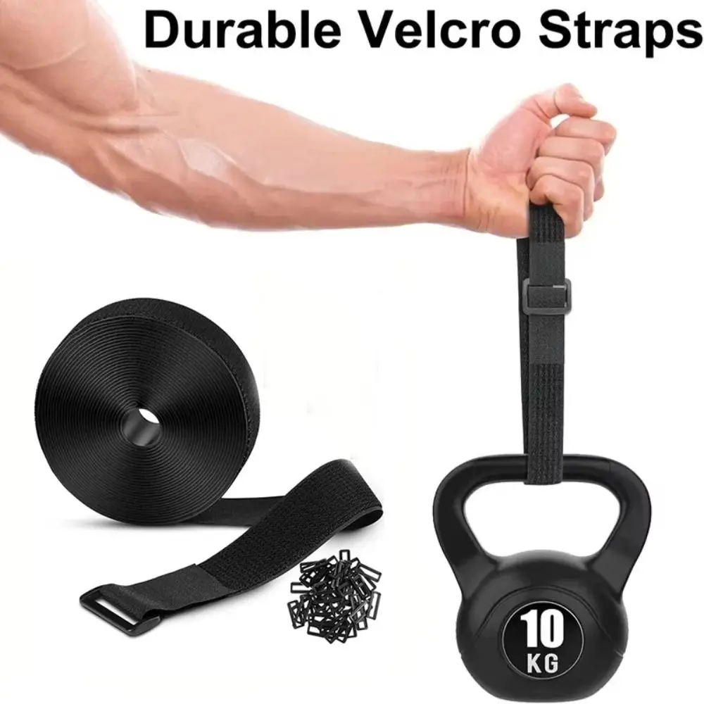 Nylon Material Hook Loop Straps Free Cut Length With Buckles Self Adhesive Straps Adjustable Reusable Cable Ties