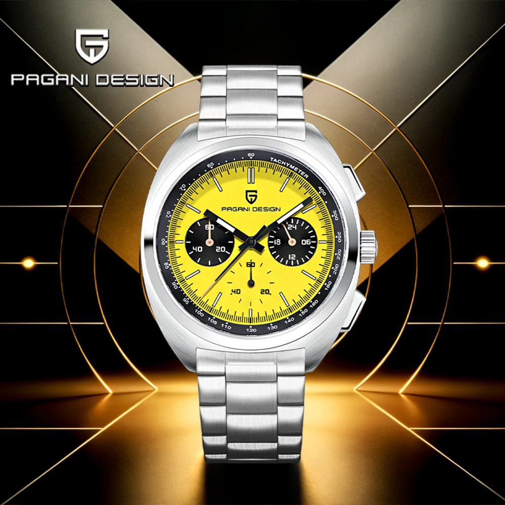 2026new PAGANI DESIGN luxury Panda dial men's quartz watch all-steel VK63 Movt chronograph Sapphire waterproof men's watch reloj