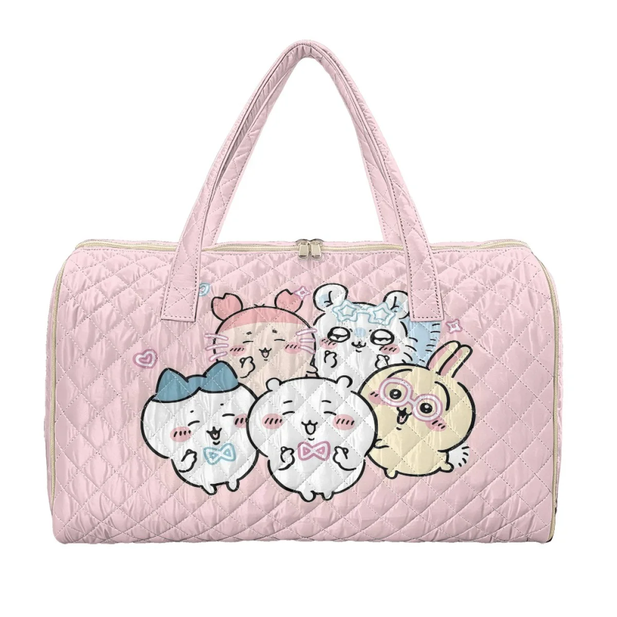 Chiikawa Travel Duffel Bag Shoulder Tote Bag Usagi Bags for Woman Hachiware Cute Anime Quilted Handbag Large Capacity Bag
