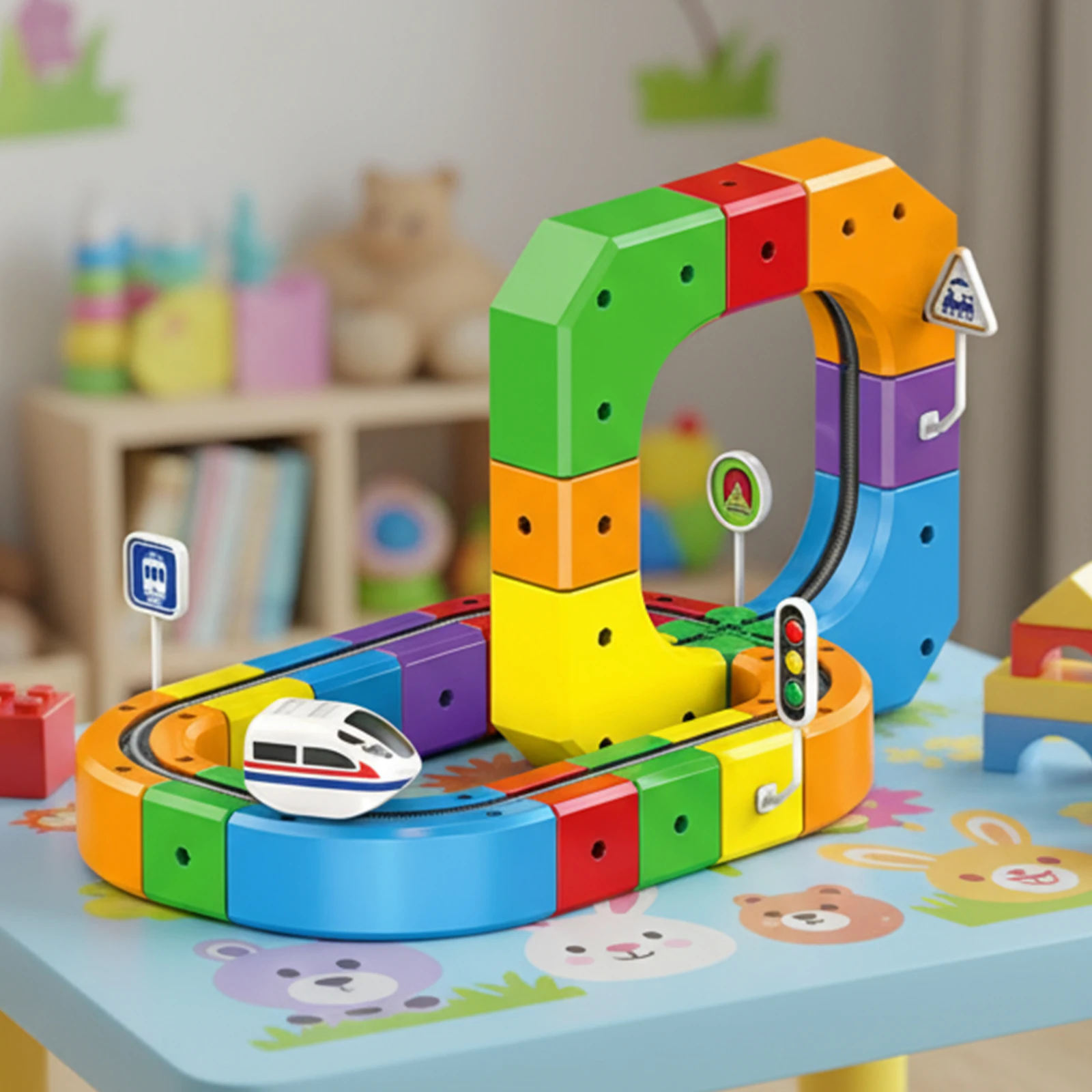 Electric Magnetic Track Set with Anti-Gravity Vehicles 100+ Pieces STEM Building Toys DIY Railway Toy Gift Box For Kids Gift