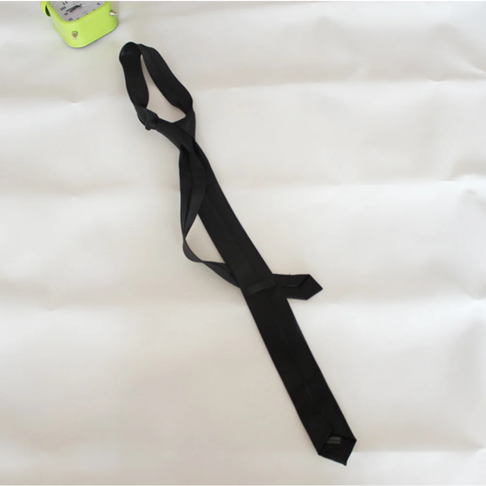 

2pcs Black Necktie Adjustable Men Tie For Business Formal Wear Daily Fashion Solid Color Unisex Necktie Accessory