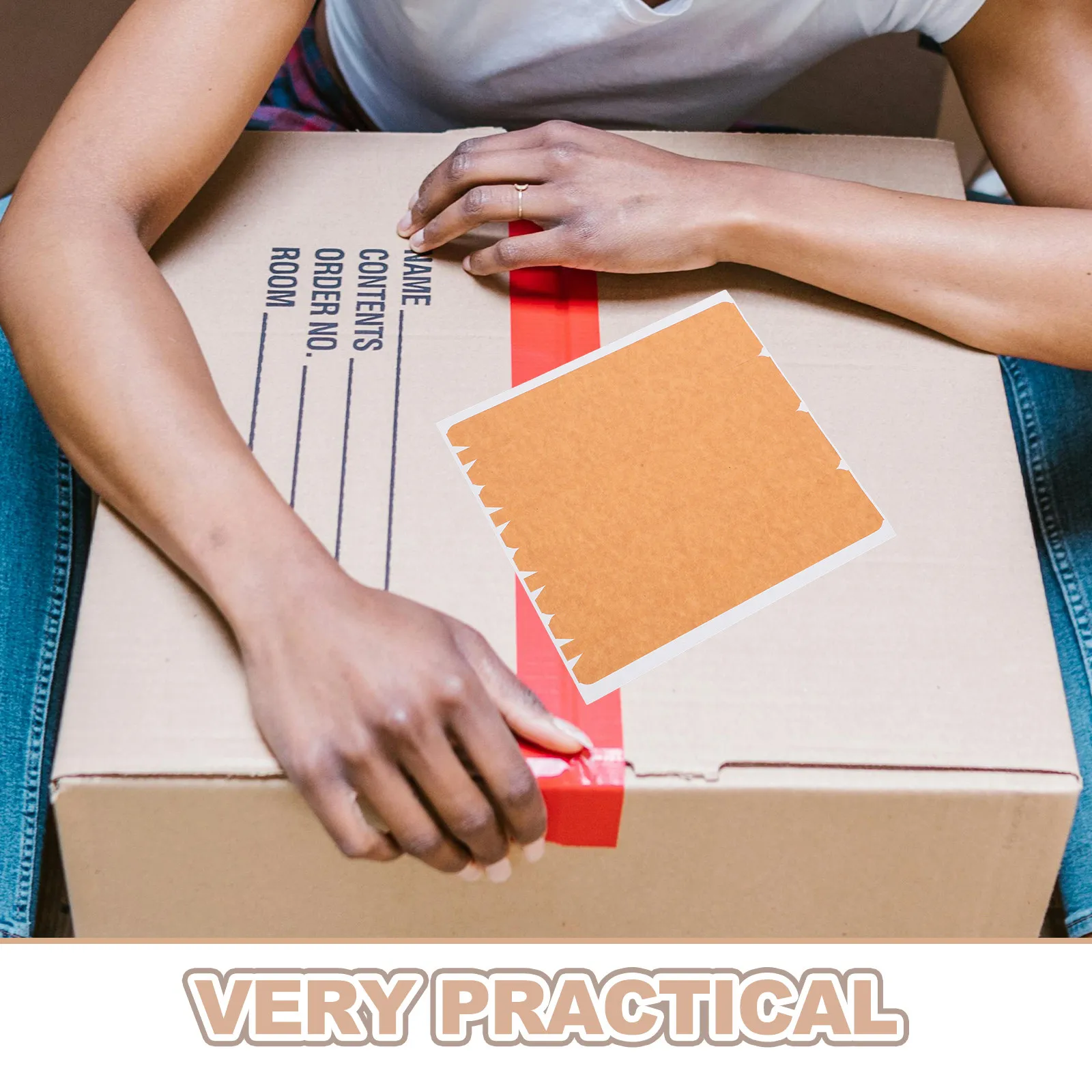 24Sheet Craft Paper Tape Heavy Duty Writable Surface Tear Strip Easy Open Shipping Packing Box Tape Scrapbooking Supplies