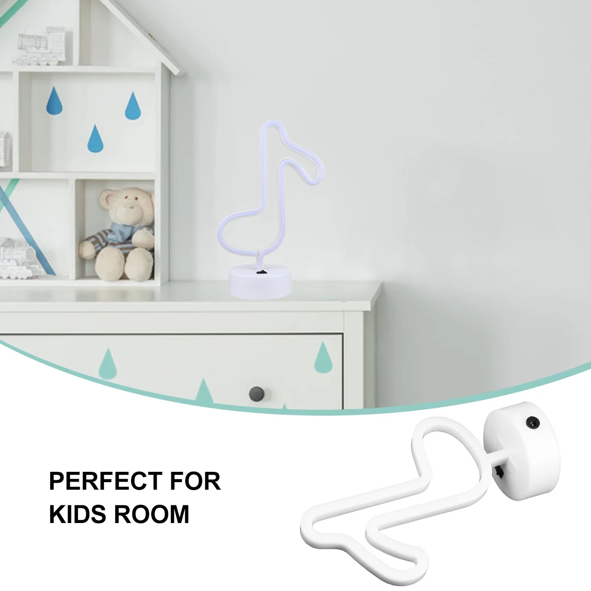 

1Pcs LED Music Notes Neon Night Lamp Durable Creative Home Decoration Kids Room Bedroom USB Operated Night Light