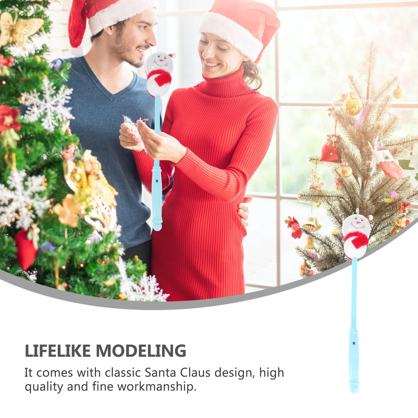 Christmas LED Snowman Flashing Wand Light Up Sticks for Party Festival Wedding Birthday Supplies Random Color Glowing Sticks