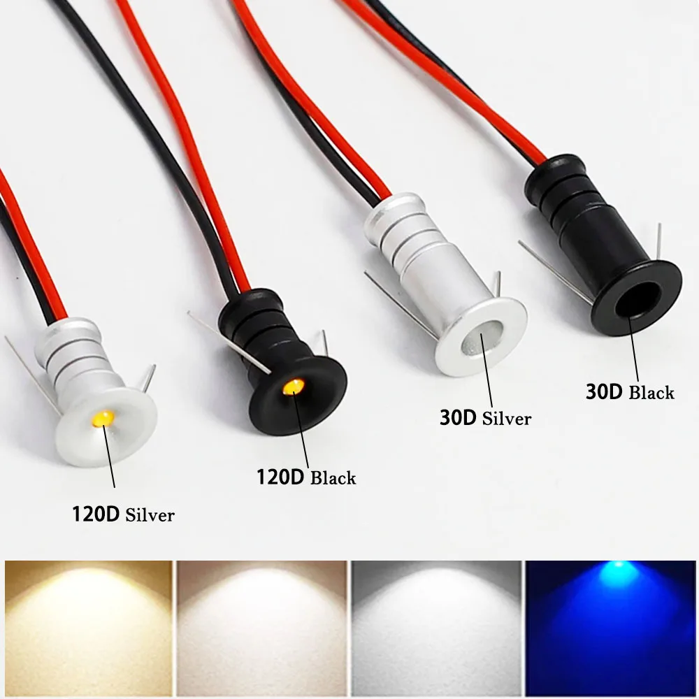 0.5W LED Mini Spotlight Ceiling Spot light Bedroom Kitchen 12V Focos Down Light Staircase Cabinet Bulb Lamps with Transformer