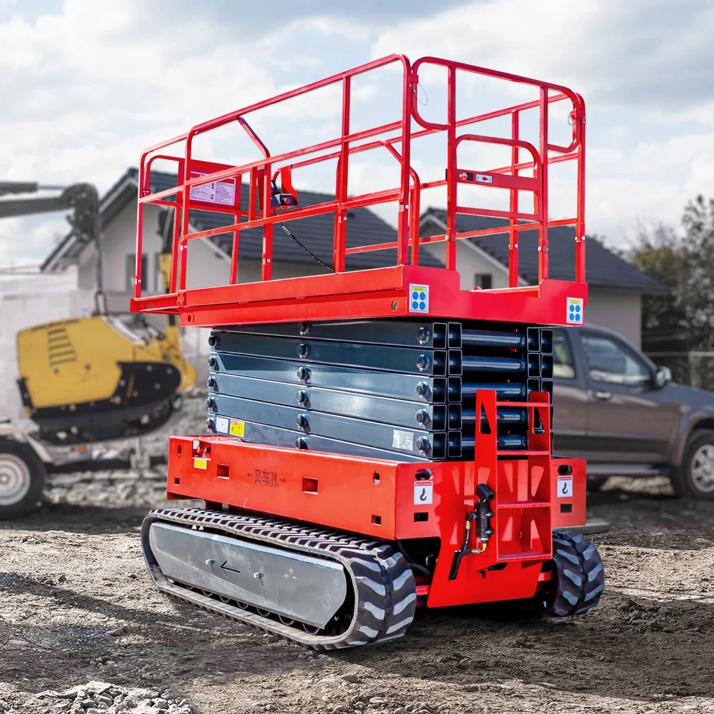 Luftarbeitsbühne, 320 kg, 350 kg, selbstfahrende hydraulische Scherenplattform, Hubtisch, 8 m, 12 m, 15 m, elektrische Scherenhebebühne