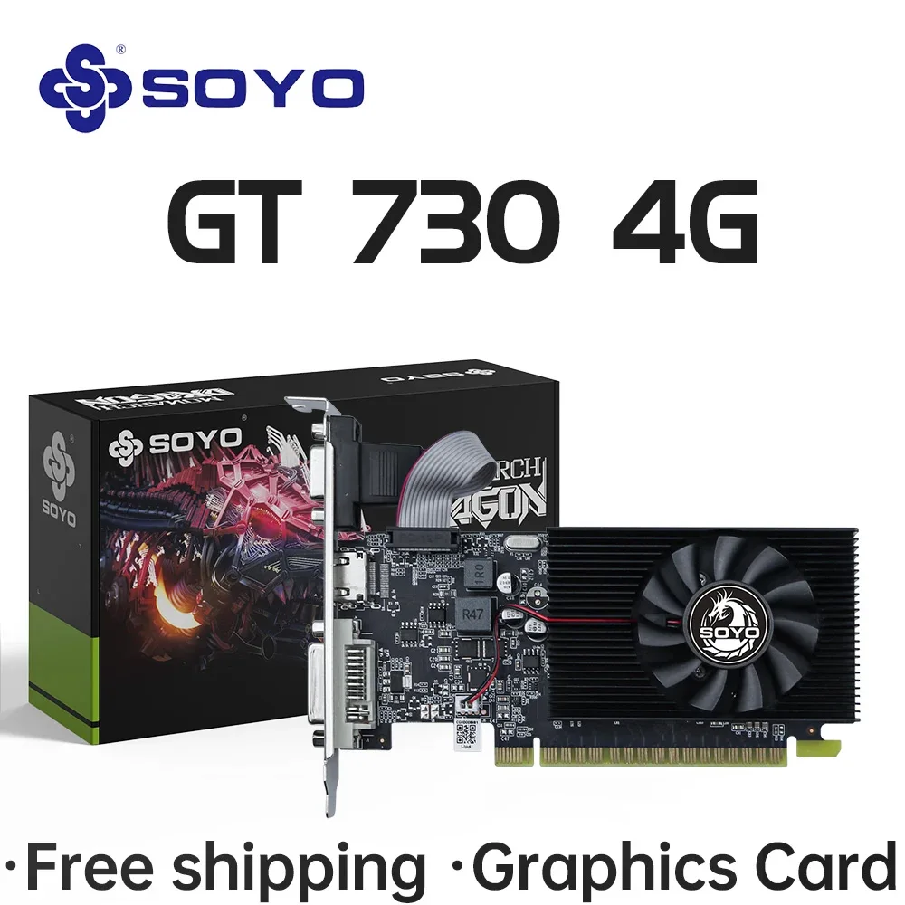 

Видеокарты SOYO NVIDIA GT730 4G GDDR3 128 бит видеокарта для настольных игровых компьютерных компонентов GPU GT 730