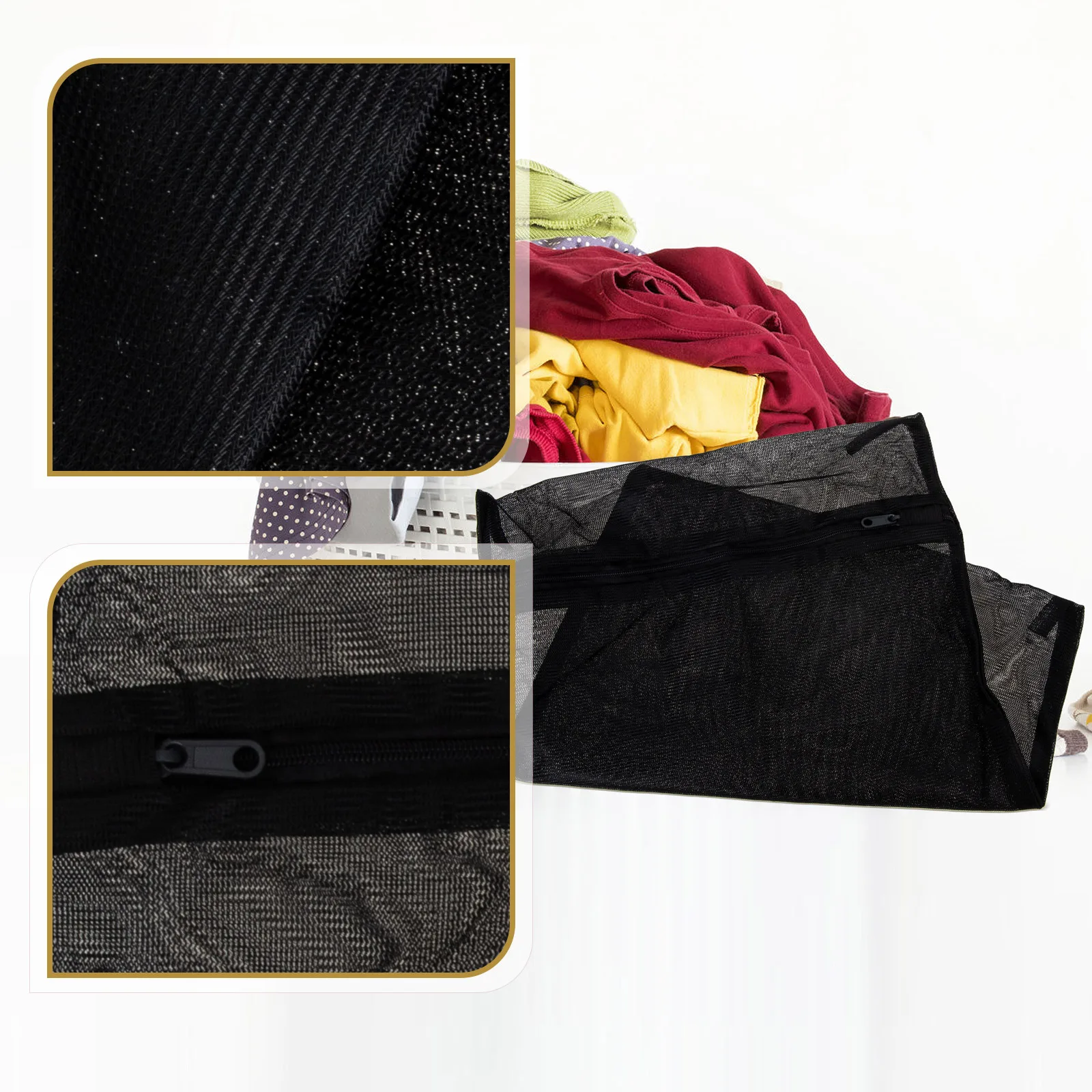 

6pcs Thick Polyester Mesh Laundry Bags For Underwear Bra Socks Zipped Washing Pouch Clothing Organizer Travel Storage