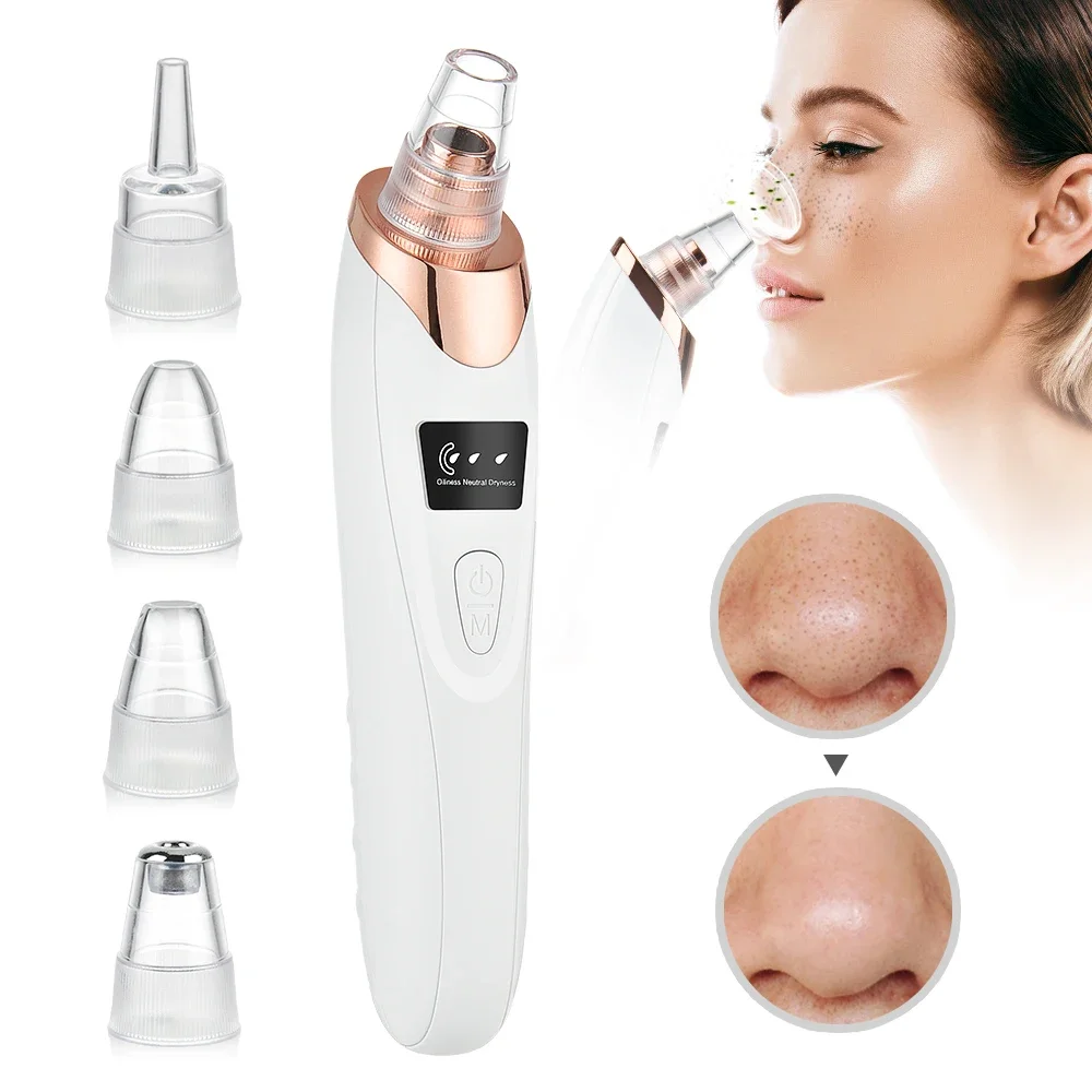 Removedor de cravo a vácuo poros adsorvedor rosto limpador elétrico espinha acne remoção cabeça preta recarregável ferramenta limpeza facial