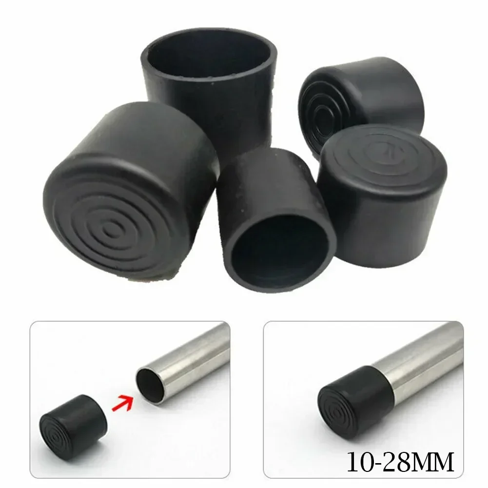 Table Feet Protector Chair Leg Cap Ferrules Floor Furniture Non-slip PVC 20pcs Anti Scratch Anti-Slip Black Covers