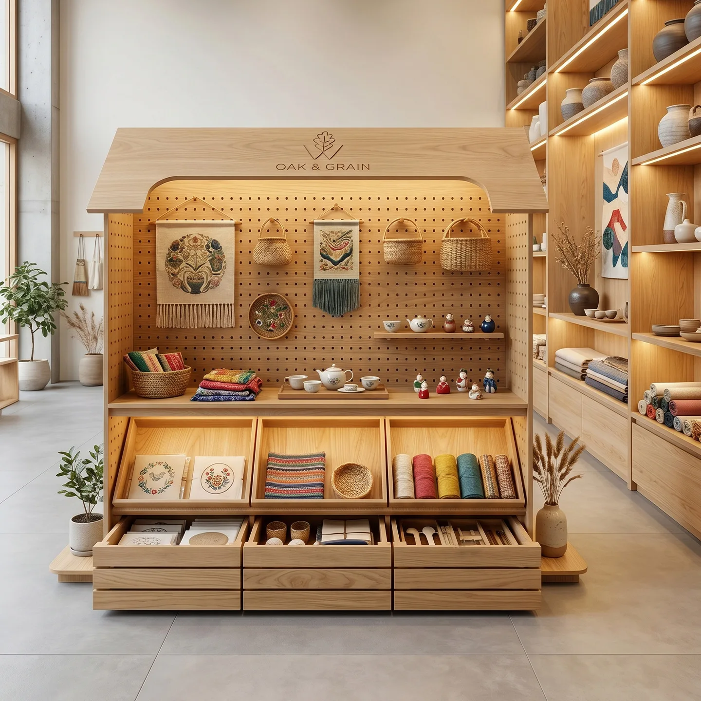 Cave board display cabinet merchandise bookstore fragrance handmade shop house type log display rack