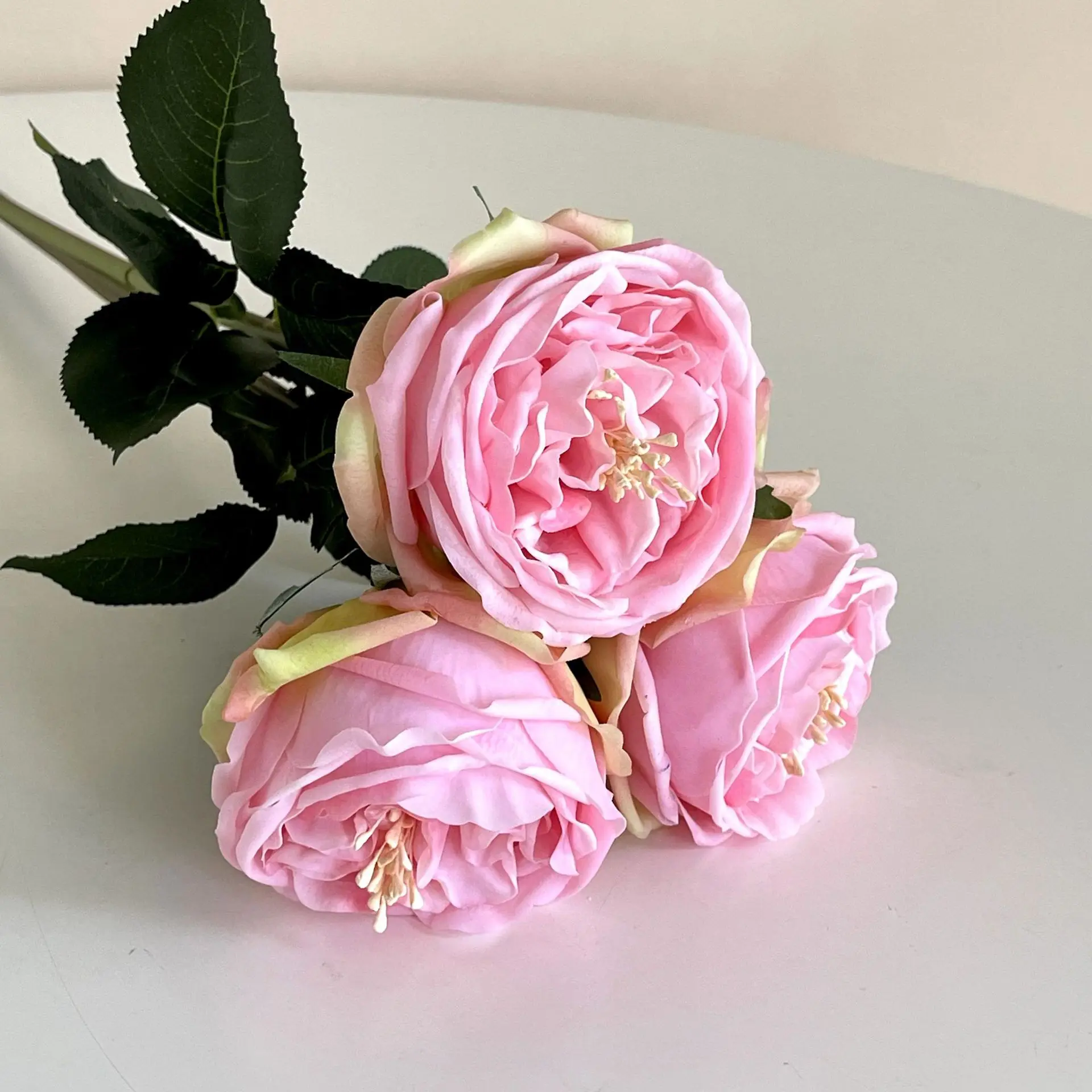 5Pc Hand-feeling Moisturizing Roses Austin Artificial Flowers Wedding Bride Bouquet Real Touch Rose Party Home Decoration Floral