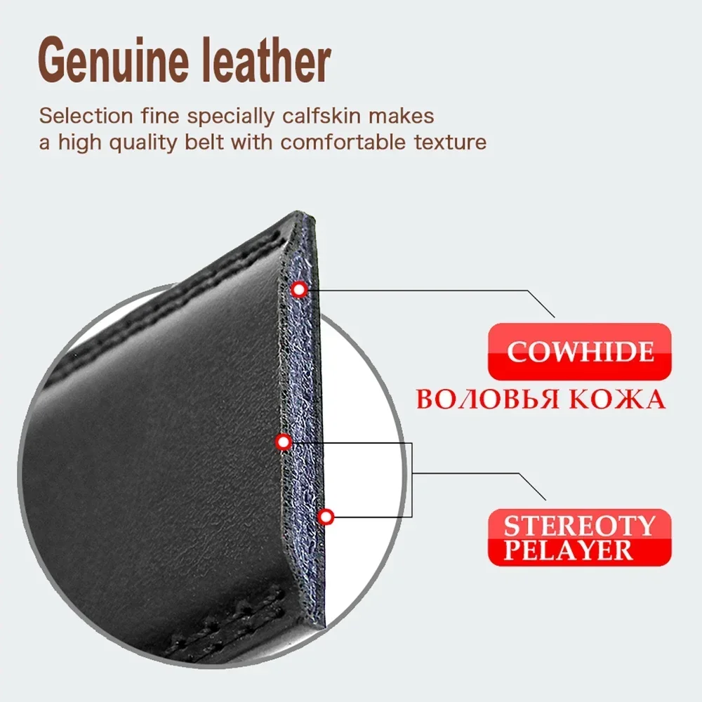 Men Genuine Leather Belt for Men  Alloy Automatic Buckle Business Leisure Waistband Male Man Waist Automatic belt 남성 가죽 벨트