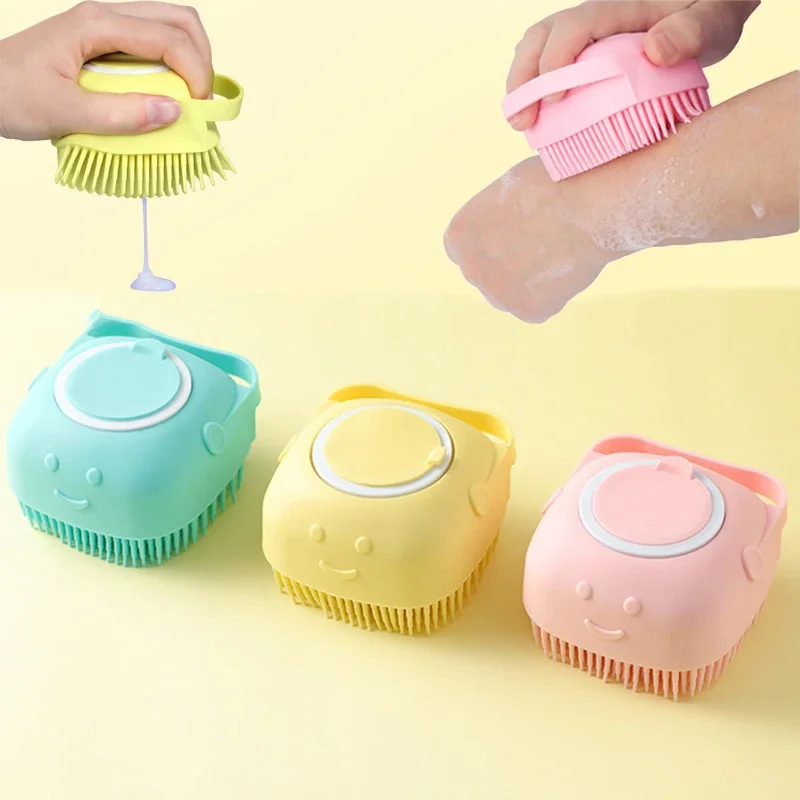 Silicone Bath Brush Multifunctional Baby Child Bathing NoHurting Skin Can Be Installed with Shower Gel Shampoo Massager Brush