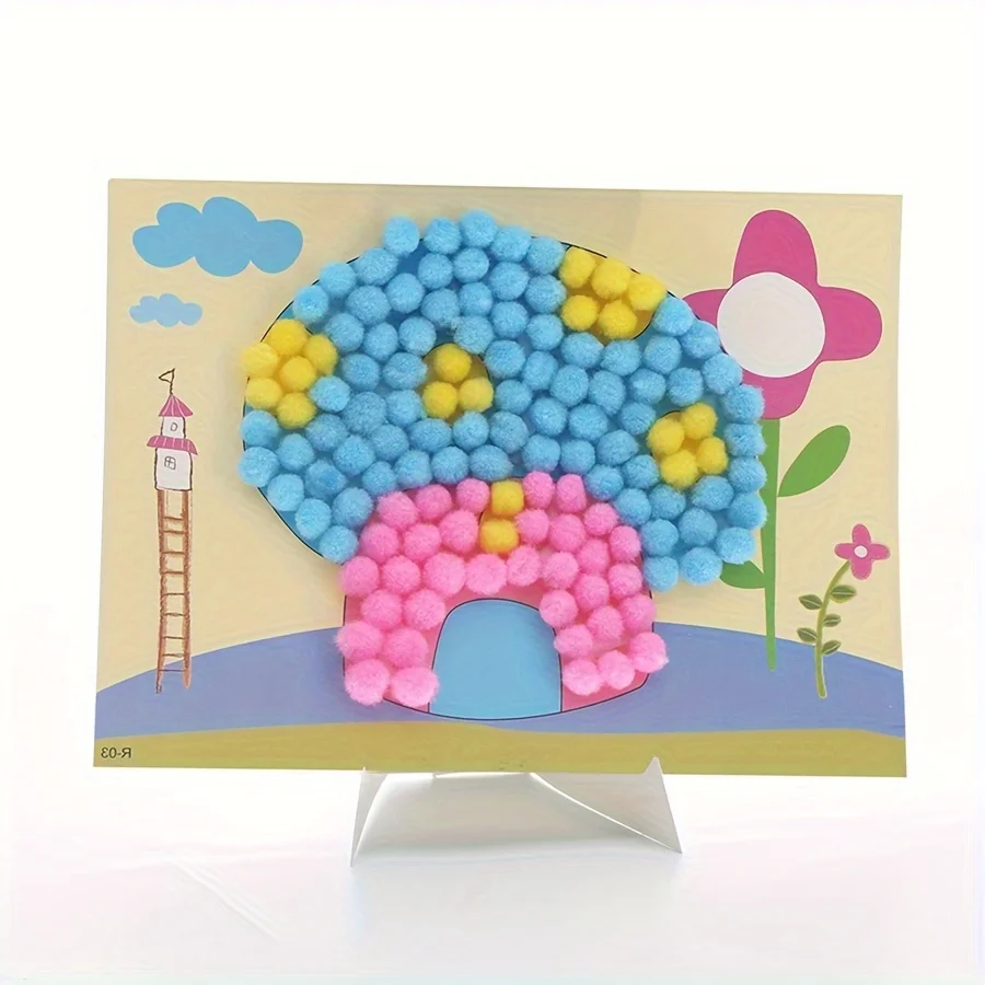 2 قطعة 16x21 سنتيمتر الملونة بوم بوم اللوحة الحيوان النقل DIY بها بنفسك ديكور فني اليدوية الحرفية اللوحة لوازم عيد ميلاد فريد JXB #4