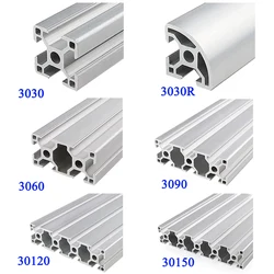 1PC 3030 3060 3090 30120 30150 T-Slot Siver Aluminum Profile European Standard Aluminum Alloy Anodized Frame Rack CNC 3D Printer