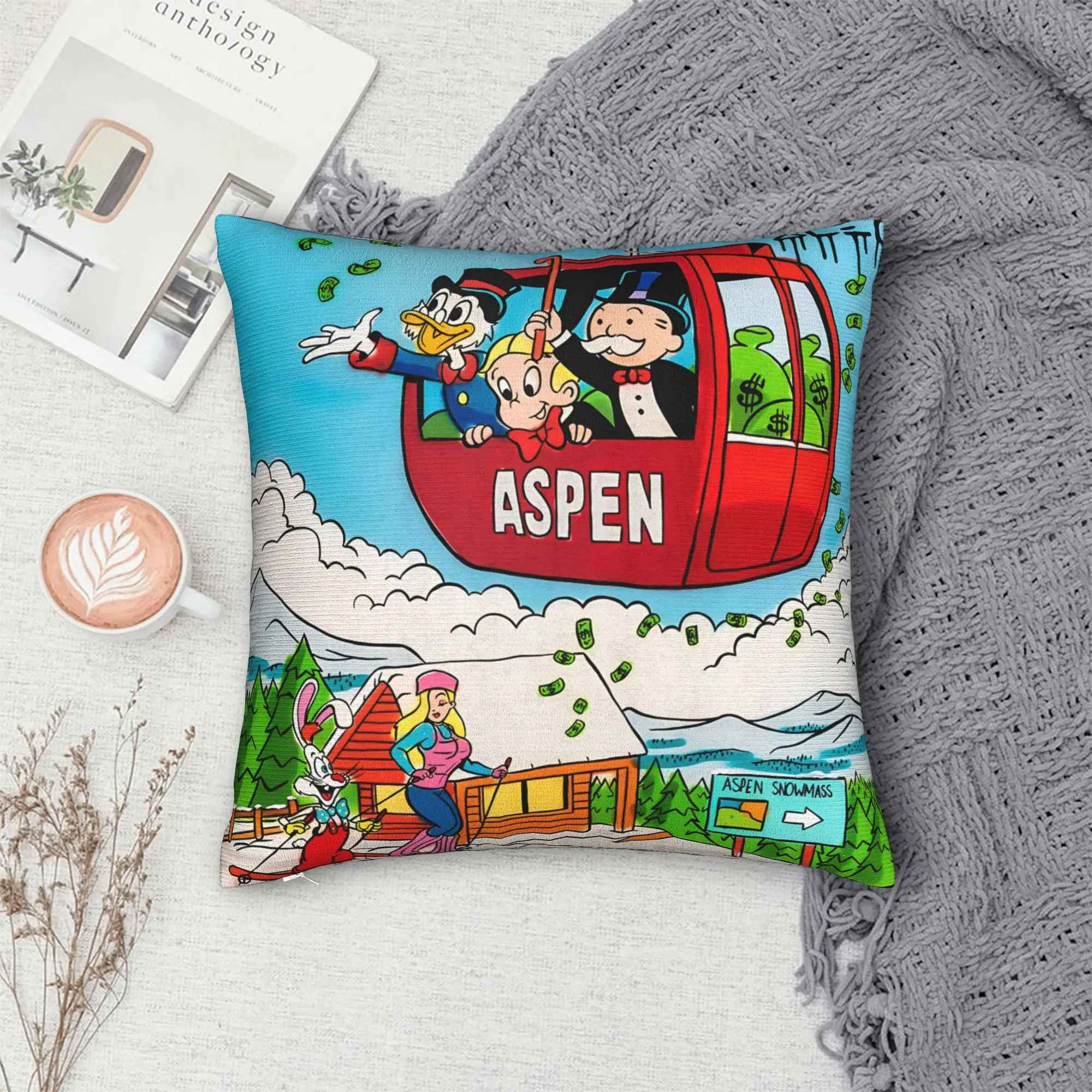 ski alec  Monopolys Money Dance Pillow Cover  Novelty Pillow Case For Sofa Home Decor Soft Pillowcases Gift