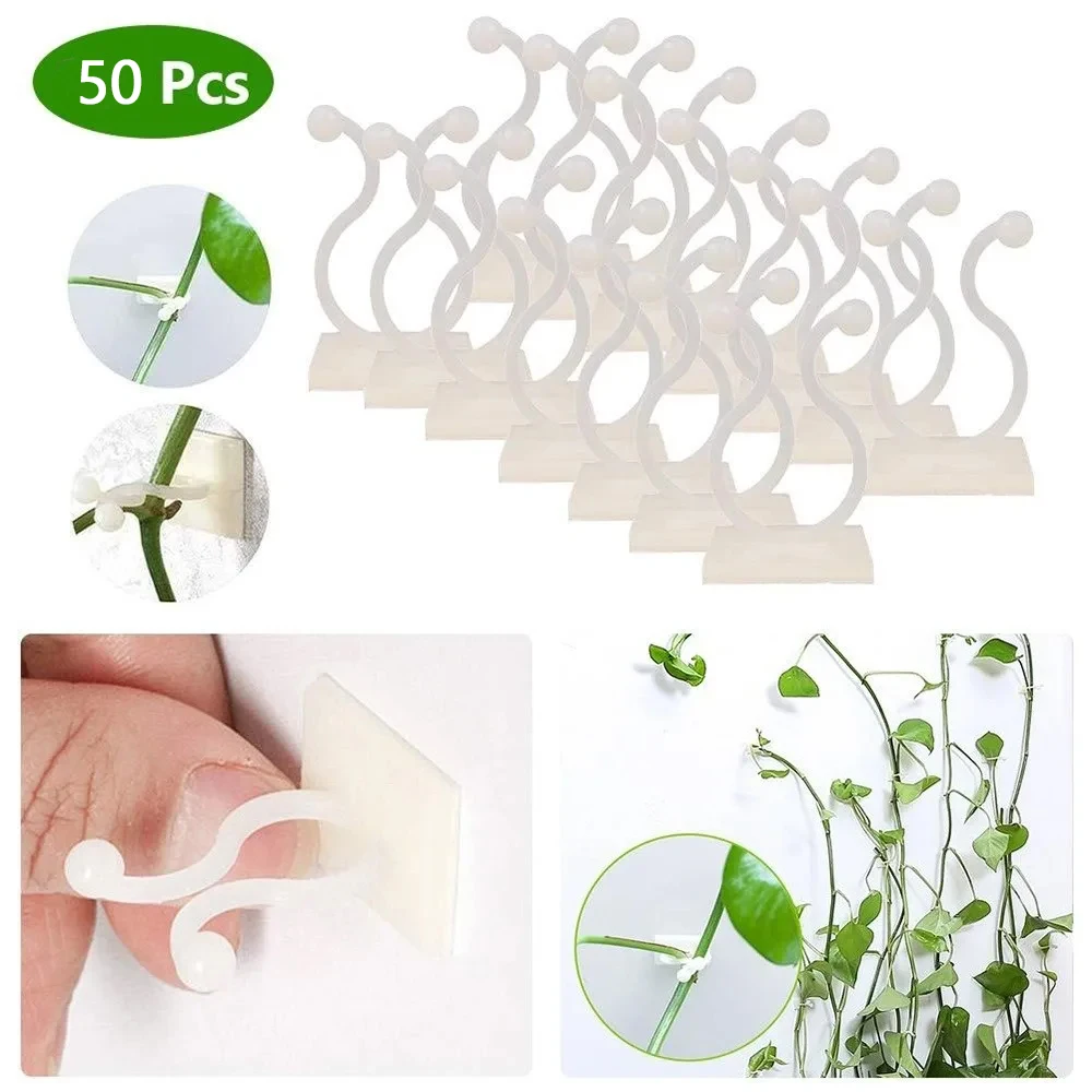 50PCS Invisible Plant Climbing Clip Wall Rattan Sticky Hook Vines Fixing Clips Fixture Invisible Wall Vine Clips Hooks Holder