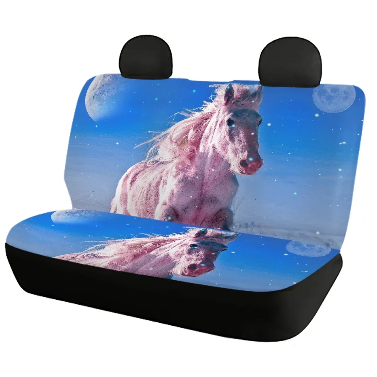 Fantasy Colorful Horse Elastic Remove Car Seat Cover Front and Back Car Seat Cushion Covers Heavy-Duty Nonslip General Accessory