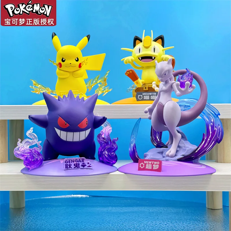 personagem de anime   Pikachu   Gengar   Meowth   Brinquedos criativos   psyduck   Kawaii   Boneca   Decorações de mesa   enfeites de carro   Presentes de feriado