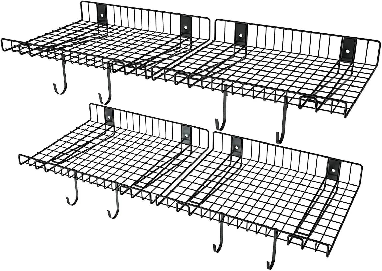 

Набор из 4 прочных металлических настенных полок, грузоподъемность 72 кг, плавающие стеллажи для гаража и дома