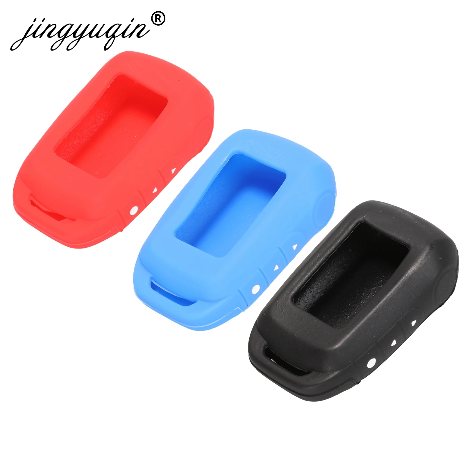 jingyuqin Silicone Key Case For Starline A92/A94/V62/A62/A64 Tamarack fit Russian Two Way Car Alarm LCD Remote Control Keychain