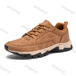 Men's Casual Leather Sneakers Waterproof Vulcanized Shoes Mens High Quality Fashion Shoes Running Male Sneakers Plus Size 39-47