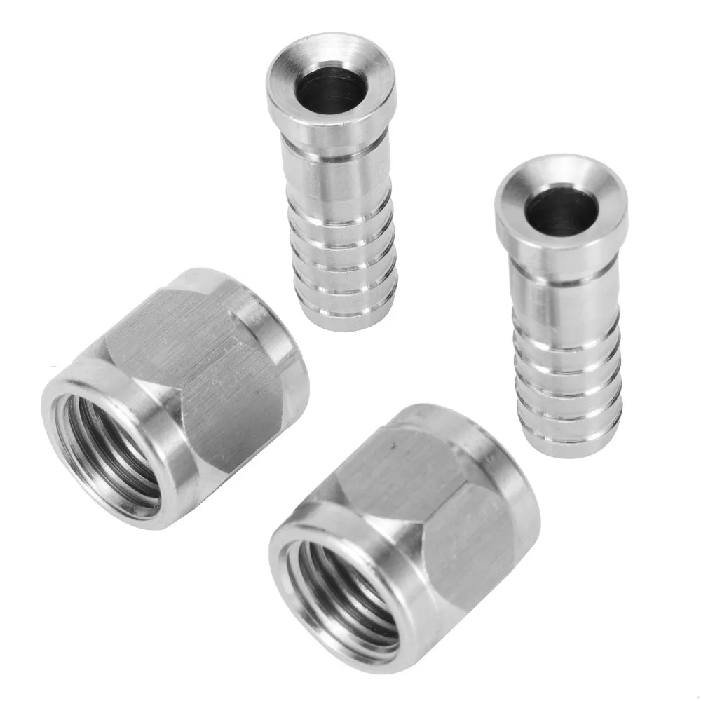 4pcs Durable Stainless Steel Swivel Nut Barb 8mm Barb Barb Fitting Set Hose Swivel Nut Ball Lock Keg