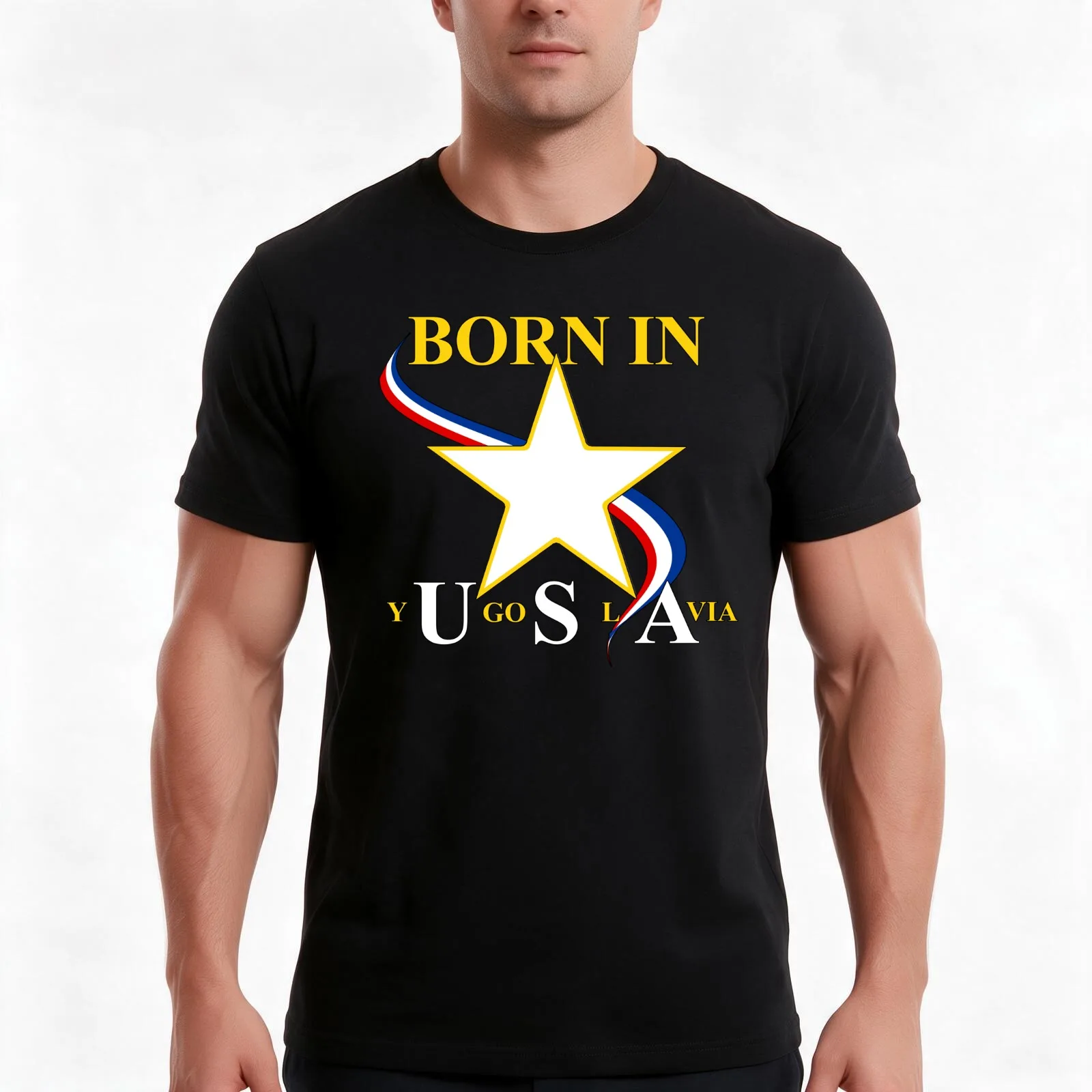 Born in Yugoslavia USA T-Shirt, Summer Casual Cotton Tee, Oversized Streetwear Tops, Vintage Graphic Print, Unisex Men Women