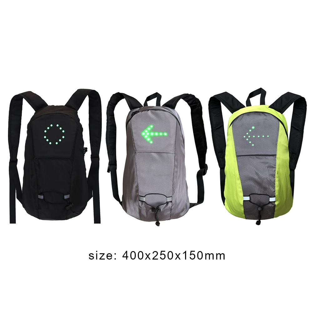 Cycling MTB Bag Safety LED Turn Signal Light Bicycle Running Camping Backpacks