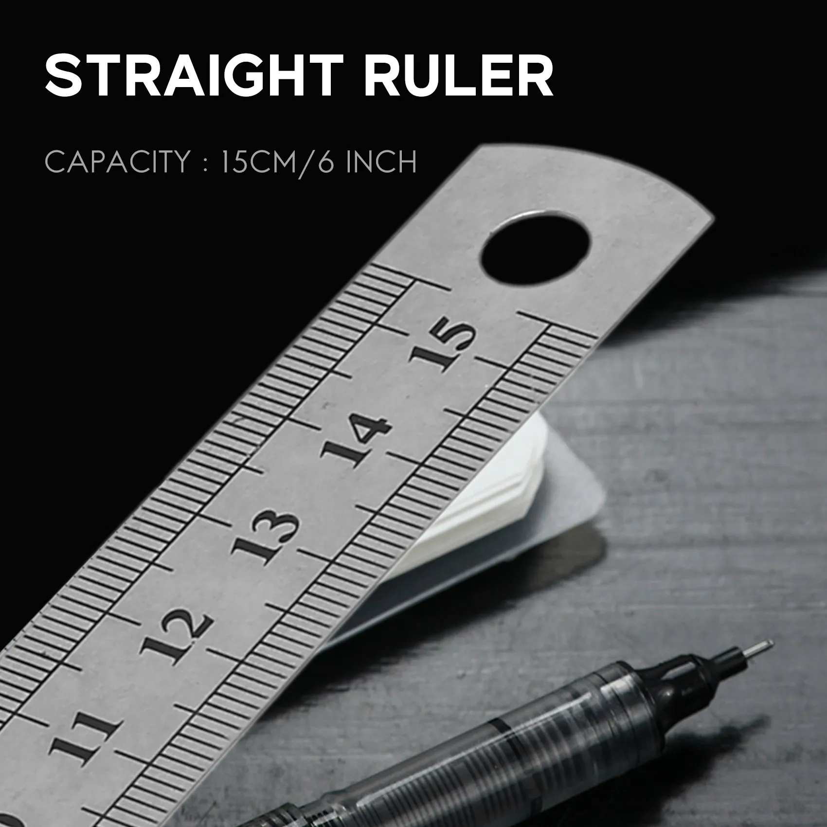 

15cm 6 Inch Stainless Metal Ruler Measuring Tool