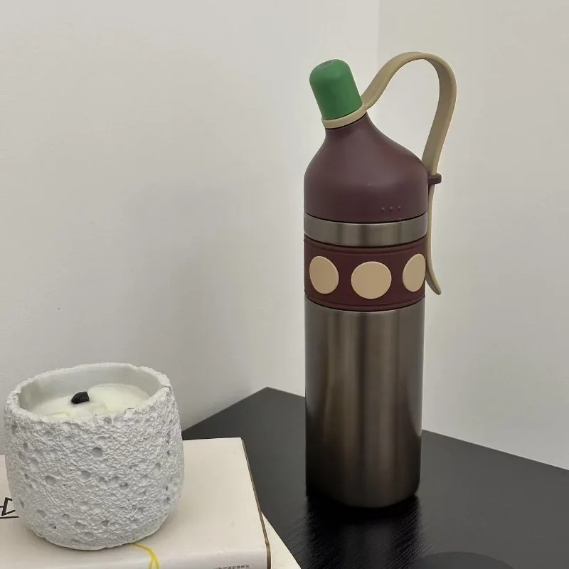 

Straw thermos cup for women with high value, easy-to-use cup 2025 new large-capacity outdoor sports water cup