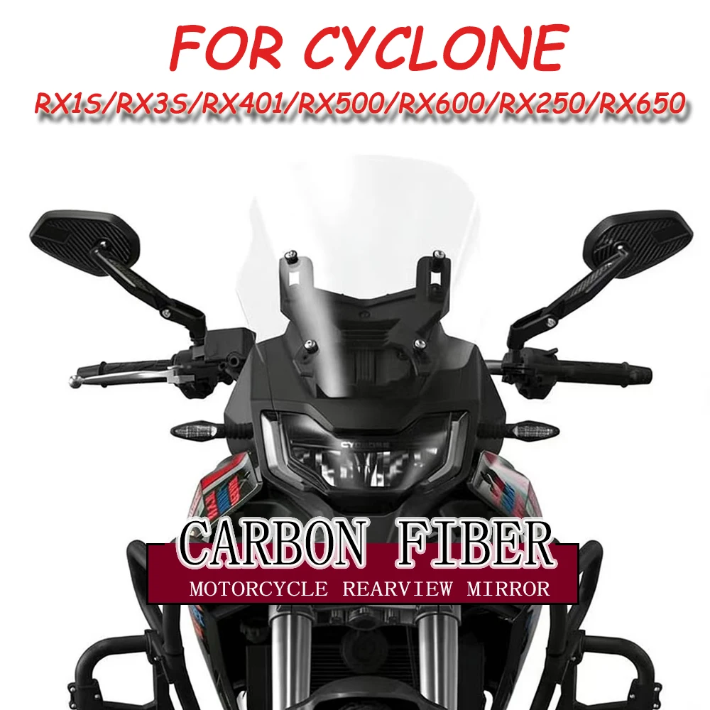 

Motorcycle Rearview Mirrors Anti-Glare Foldable Side Mirror Rod for CYCLONE RX1S RX3S RX401 500 600 250 650 Models