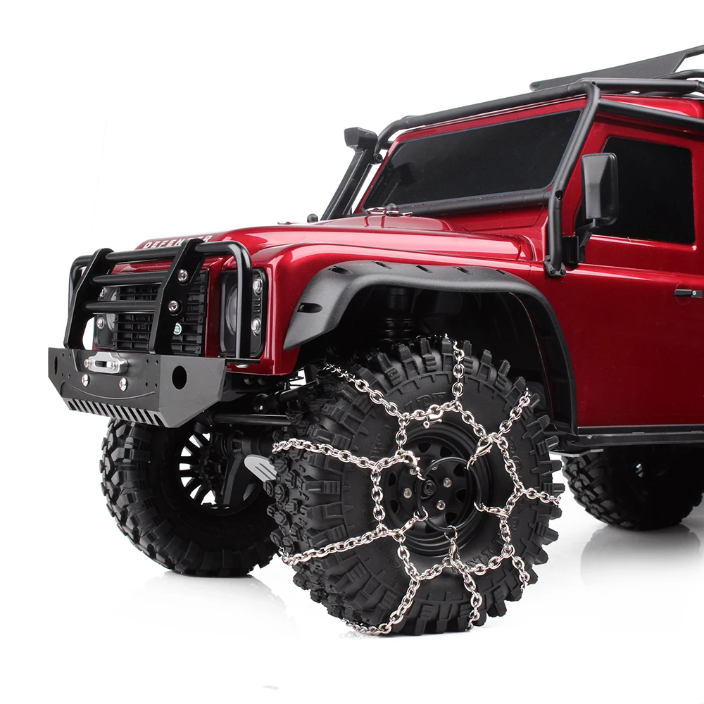 2 sztuk Metal 1.9 cal opony łańcuchy śnieżne dla 1:10 gąsienica RC oś samochodu SCX10 90046 90047 TRX-4 części