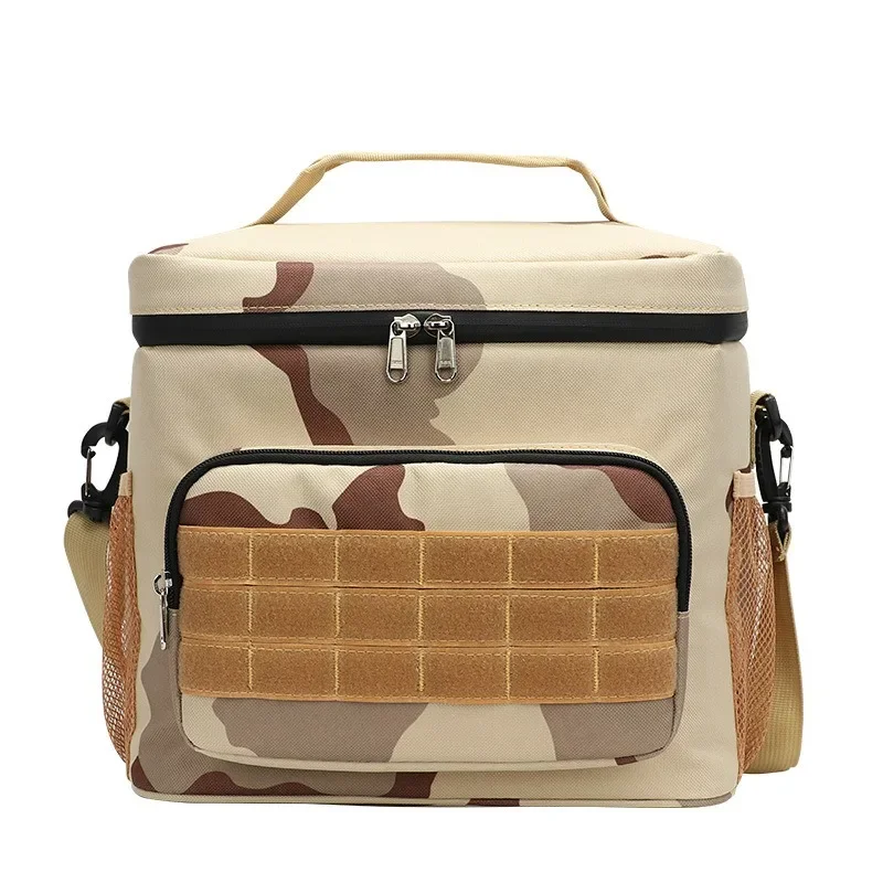 Outdoor Camping Picnic Insulated Bag Waterproof Camouflage Wear-resistant Oxford Cloth Handbag Convenient Lunch Box Bag for Work